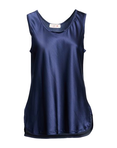Woman Top Navy Size 14 Silk, Elastane