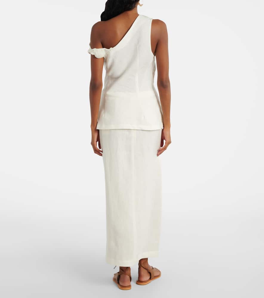 Suis asymmetric linen top