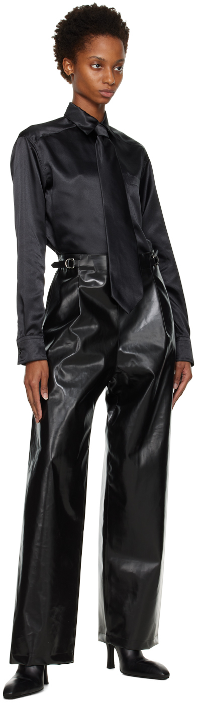 Black Sailor faux-leather trousers