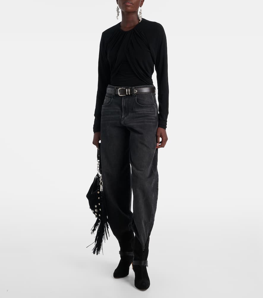 Gaetane draped jersey top