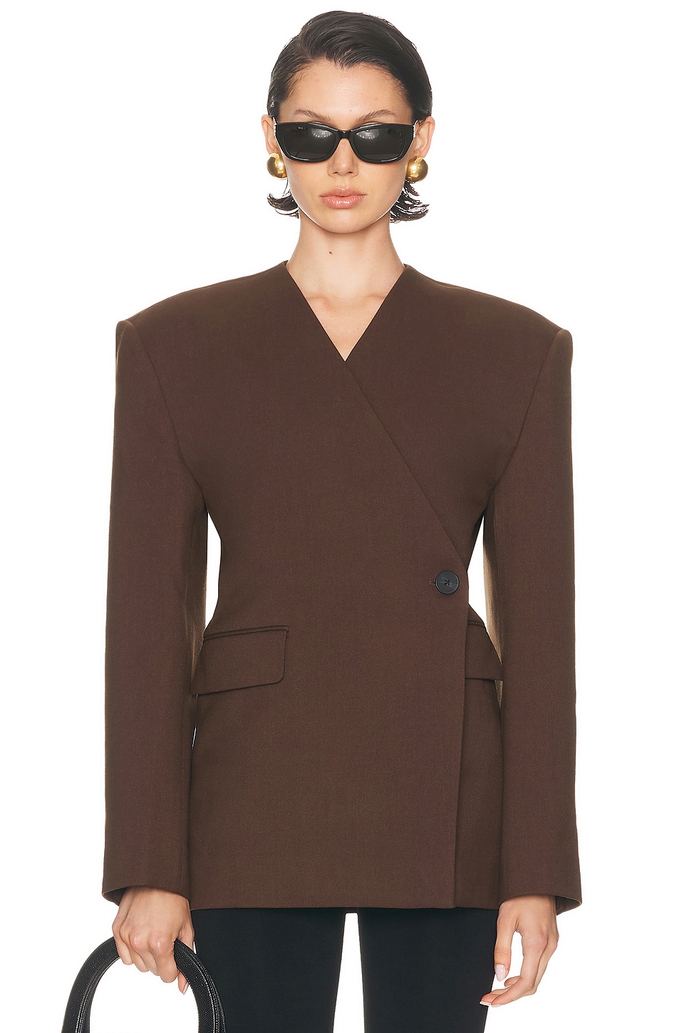 EAVES Naama Classic Suiting Blazer in Brown - Brown. XS also in