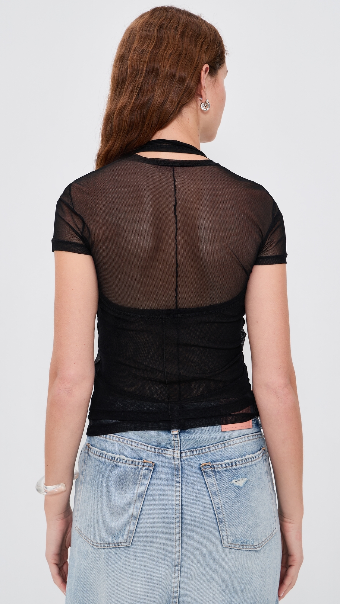 Mesh Layered Tee Black