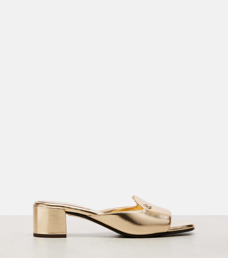 Dina 45 metallic leather mules
