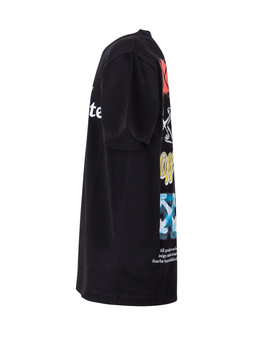 Kids Black Graphic T-Shirt