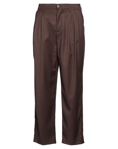 Man Pants Dark brown Size M Polyester, Viscose, Elastane