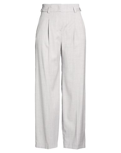Woman Pants Light grey Size 12 Virgin Wool, Elastane