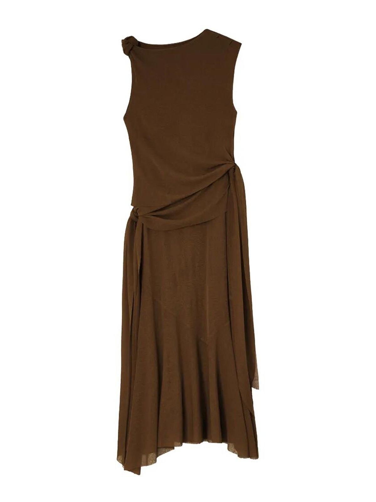 Mesh Draped Knot Dress