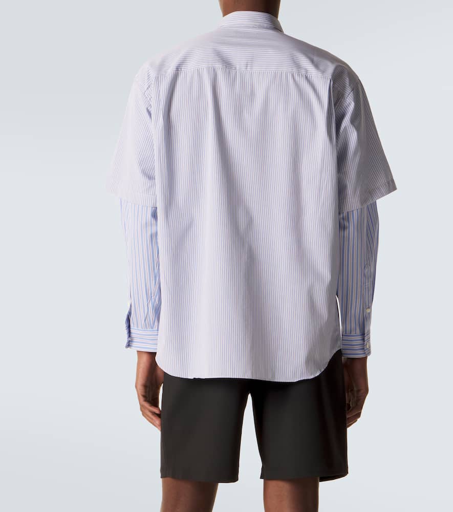 Comme des Garçons Homme Layered striped cotton poplin shirt