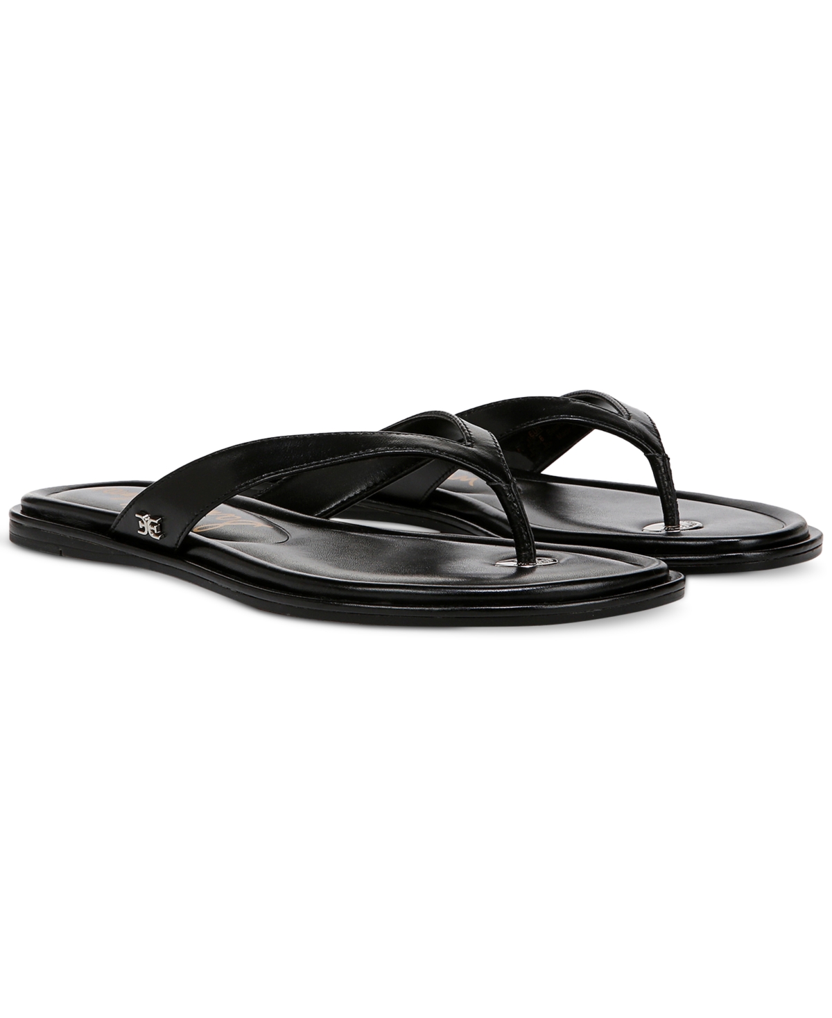 Women's Remi Thong Flat Sandals - Black Leather