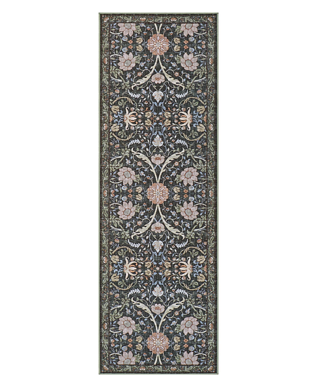 "Abrabella Washable Non-Slip Printed Chenille Runner Rug, 72"" x 24"" - Multi"
