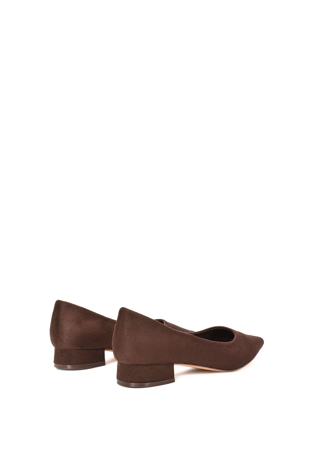 Xy London 'karen' Pointed Toe Court Shoes With Low Block Heel In Brown