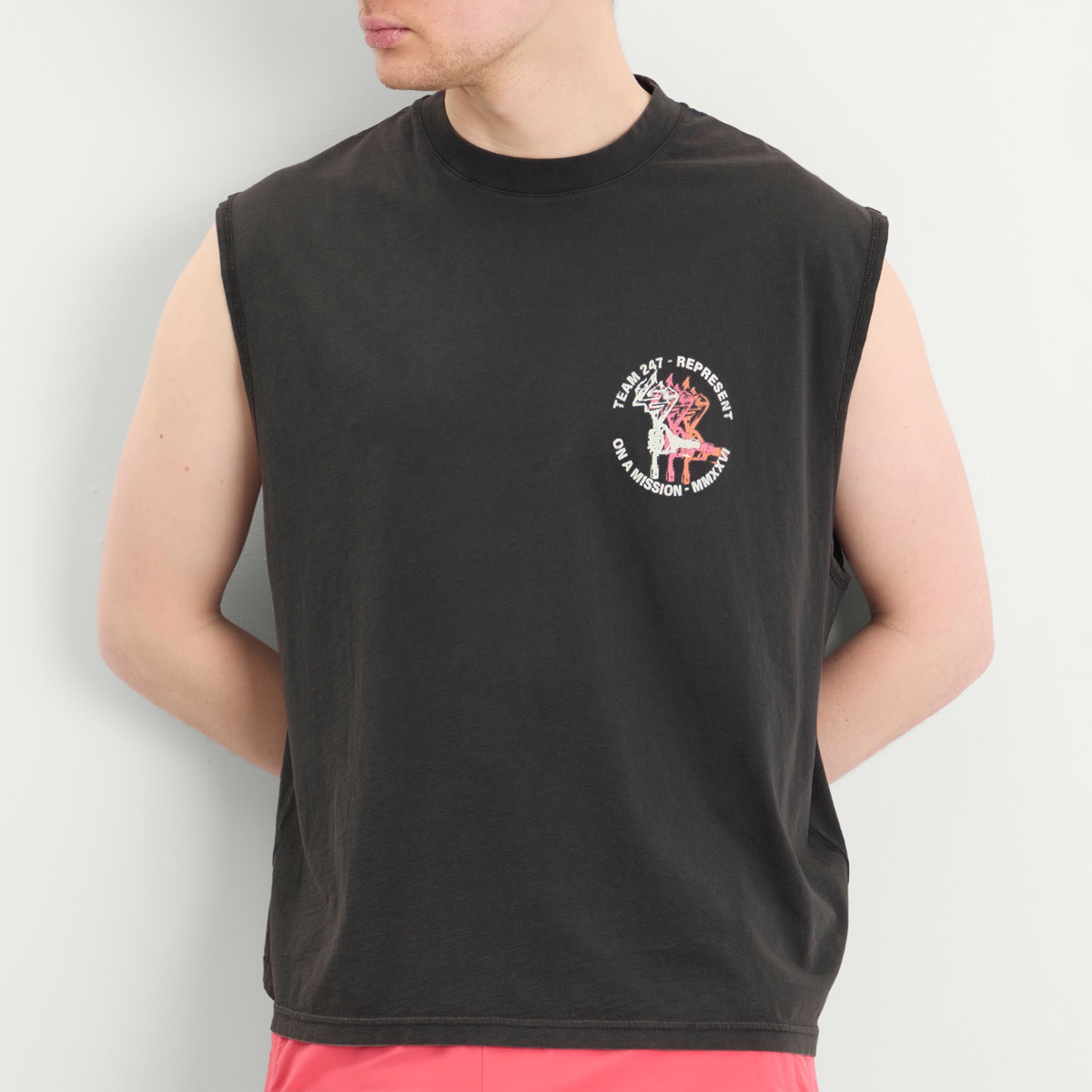 Men's Torch Crop Tank Washed Black