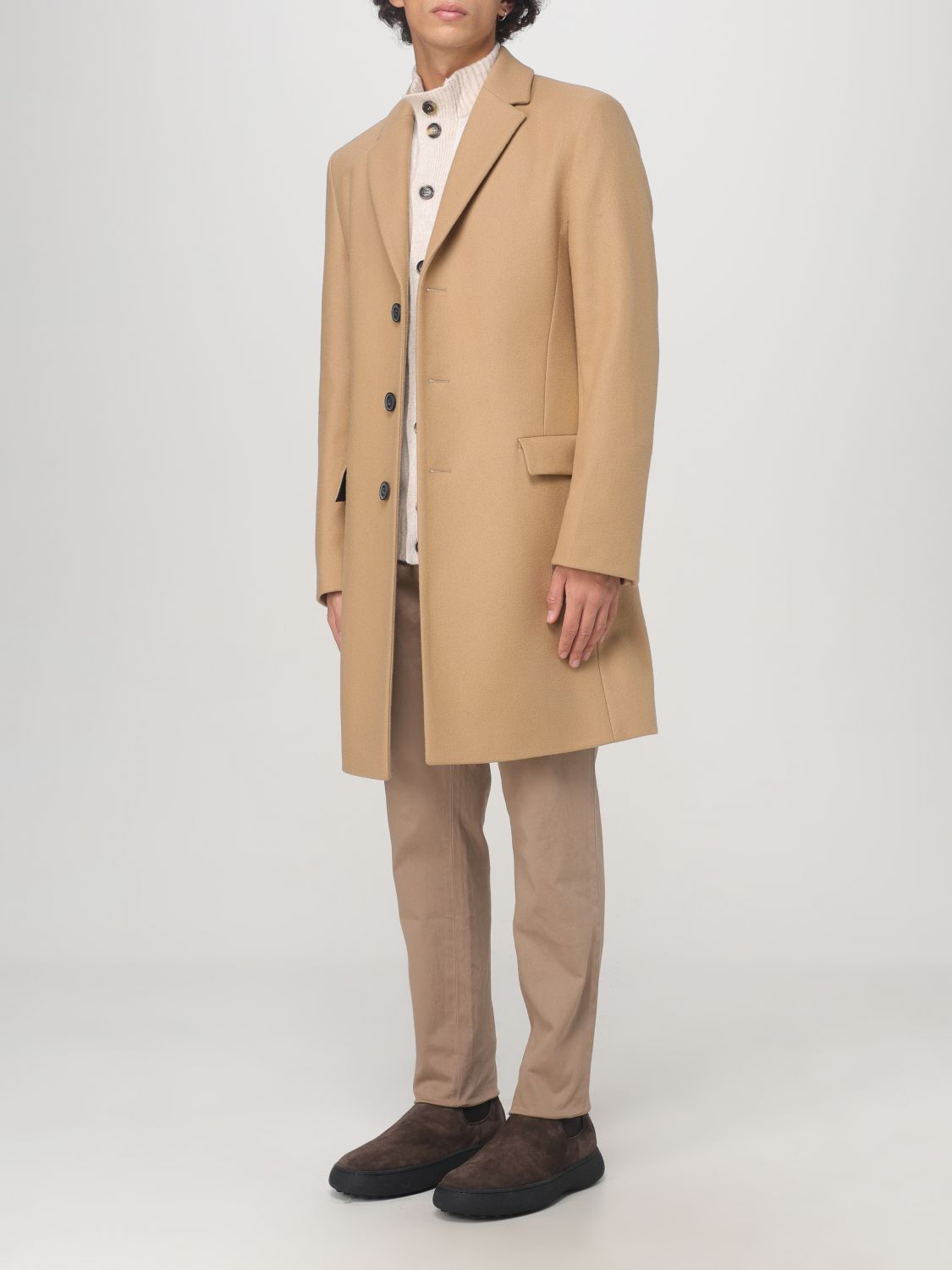 Coat Men color Beige