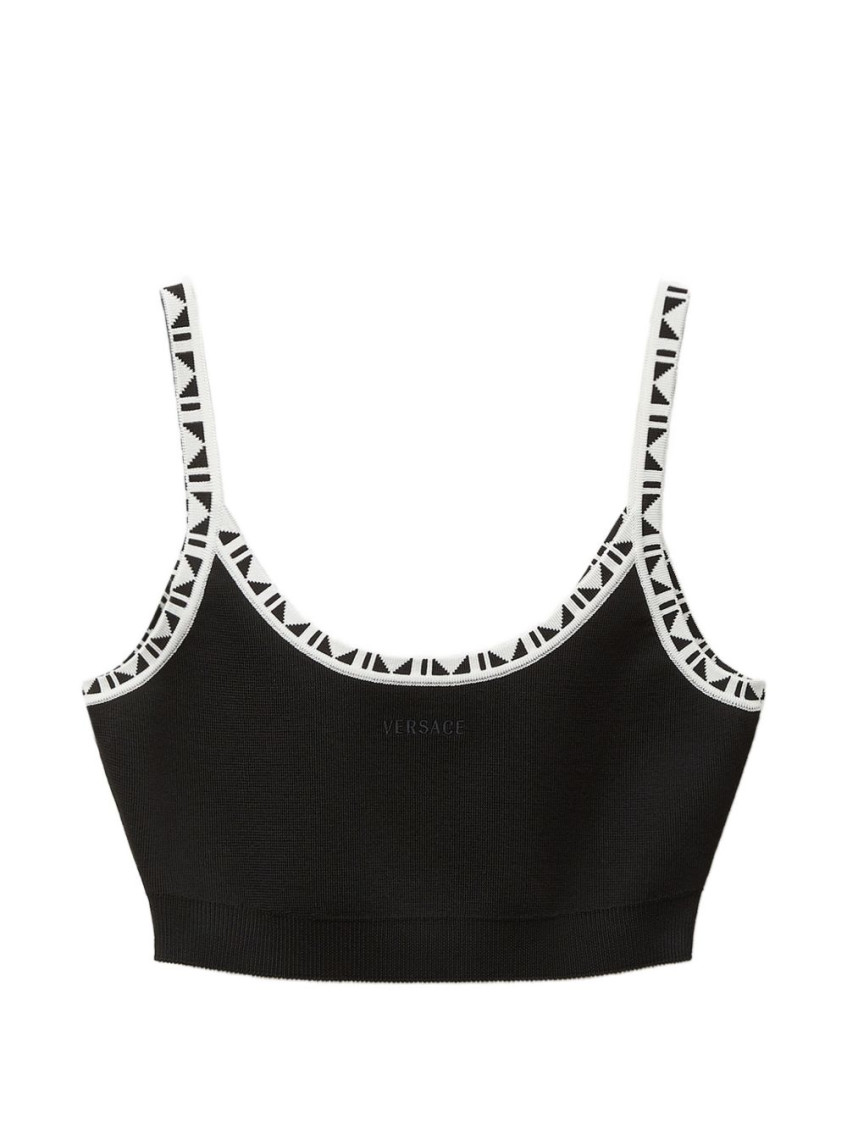 Versace - viscose blend crop top elastic he