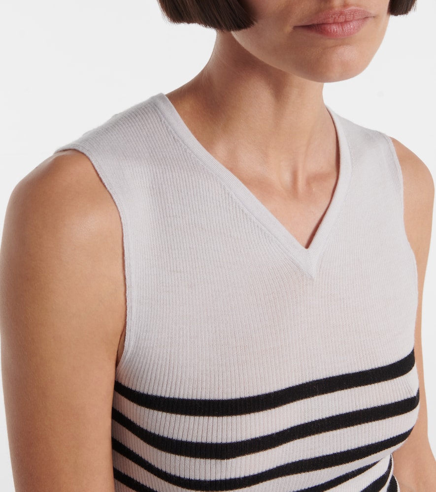Khaite Renato striped wool-blend top