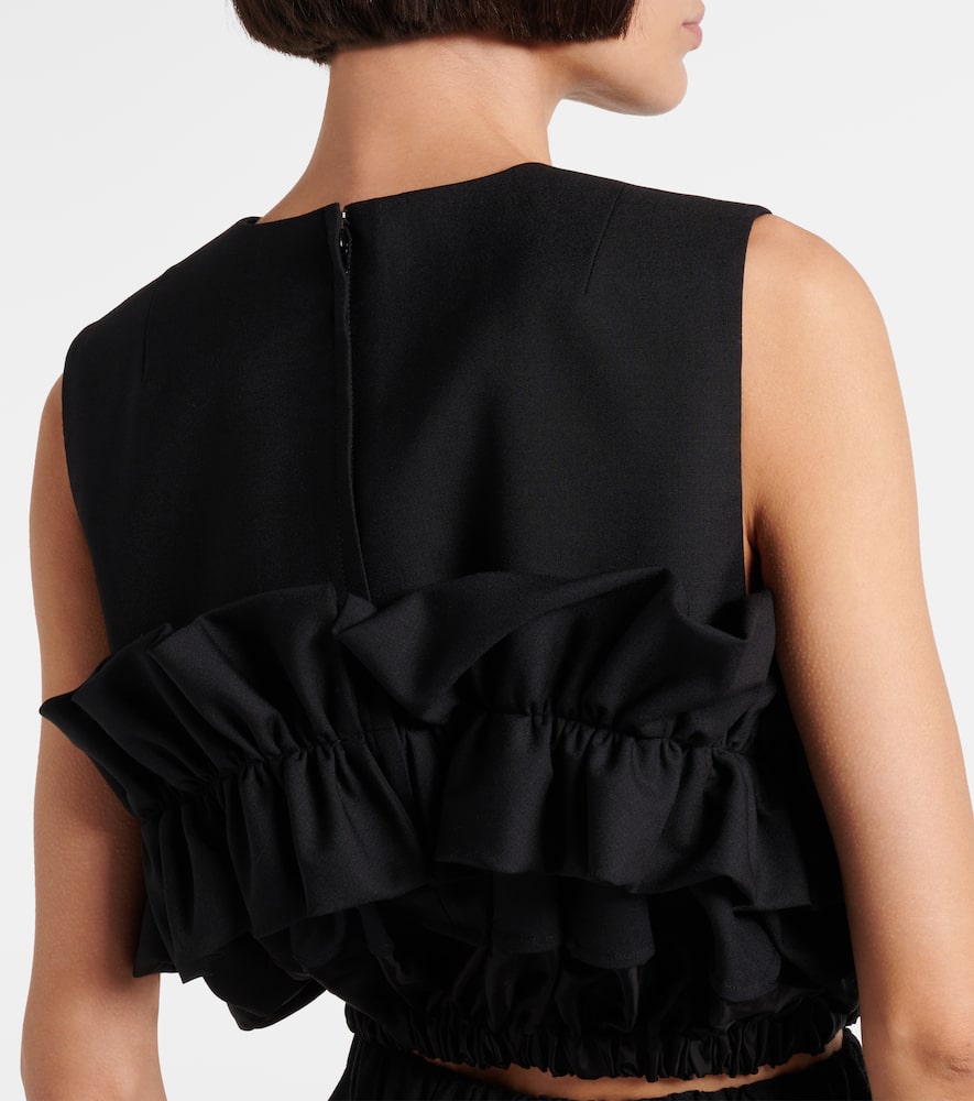 Ruffled wool top