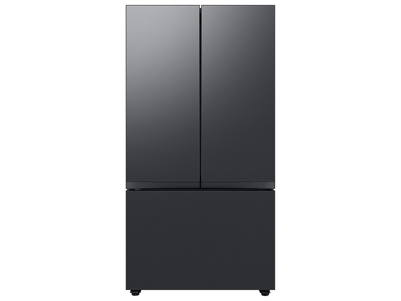 Bespoke 3-Door French Door Refrigerator in Stainless Steel (30 cu. ft.) with Beverage Center™ in Matte Black Steel(BNDL-1650310916576)