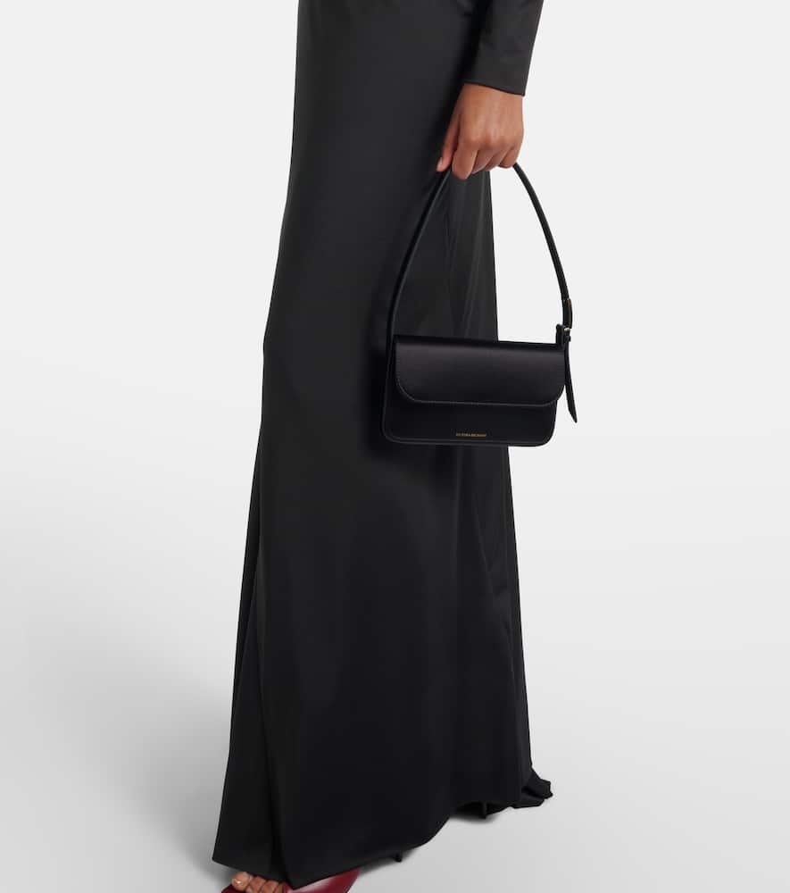 Ruched one-shoulder maxi dress