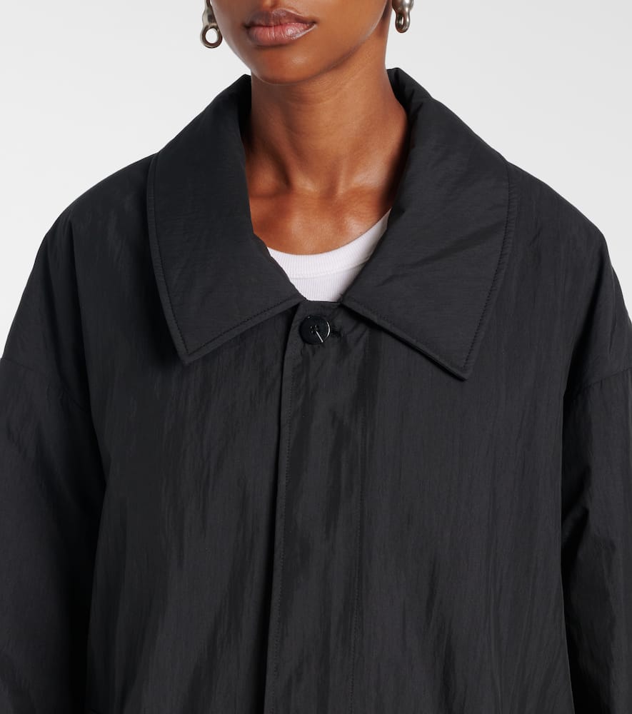 Hooded cotton-blend coat
