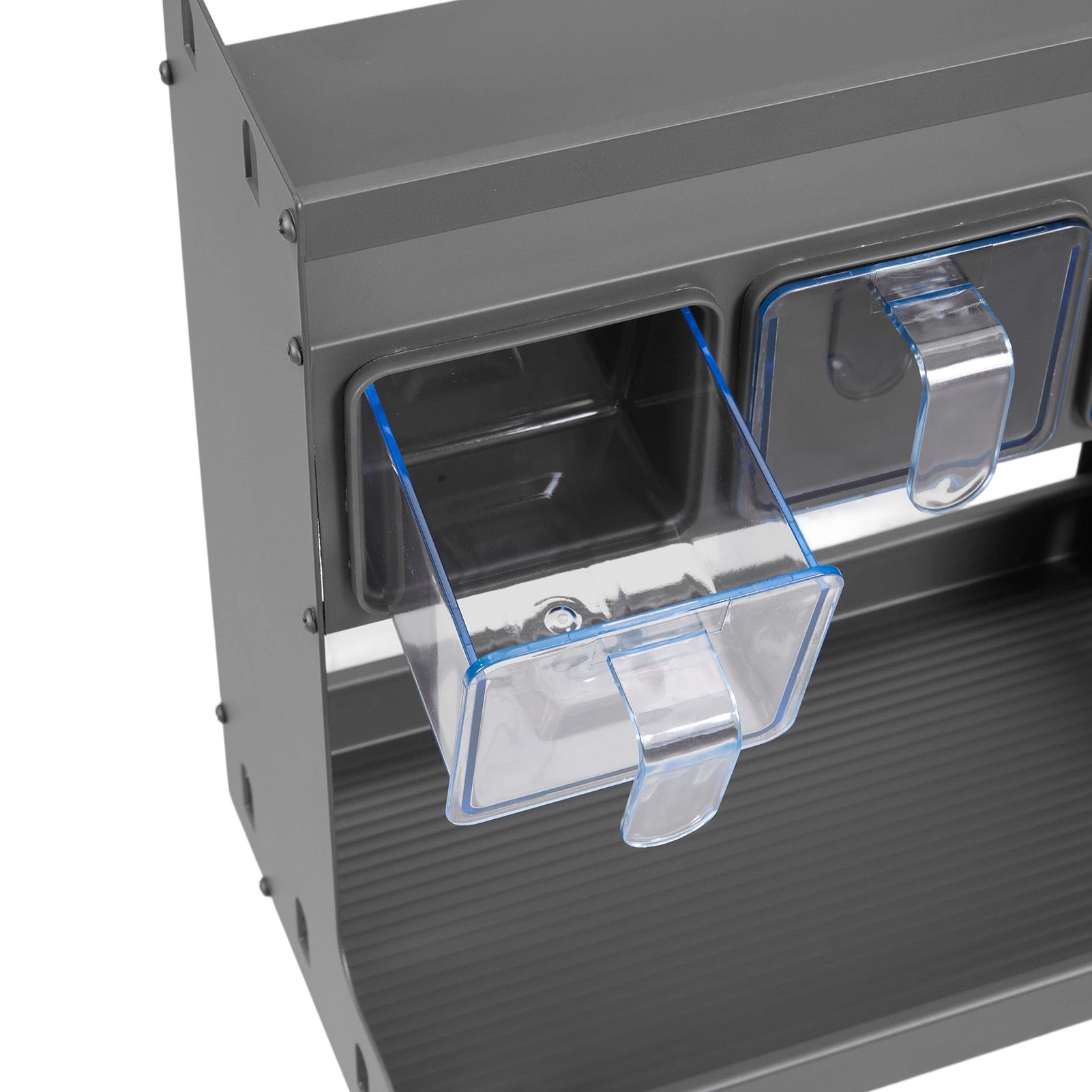 Living And Home 3-Tier Kitchen Spice Rack With 4 Seasoning Boxes In Grey