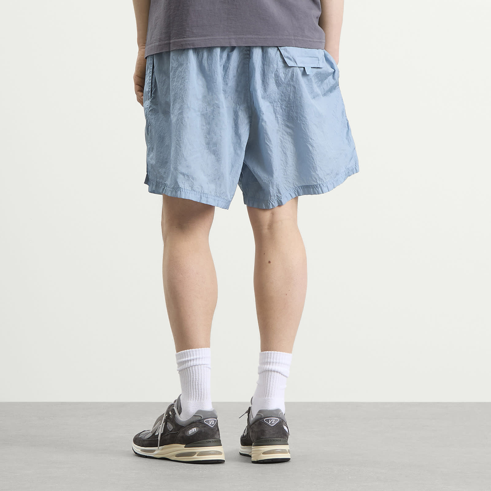 Men's Water Reactive Faded Camo Swim Shorts in Dust Blue