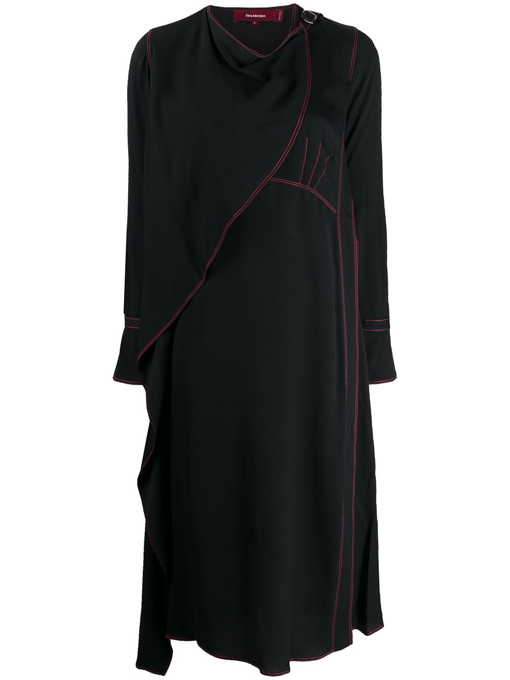 Draped neck dress - Black