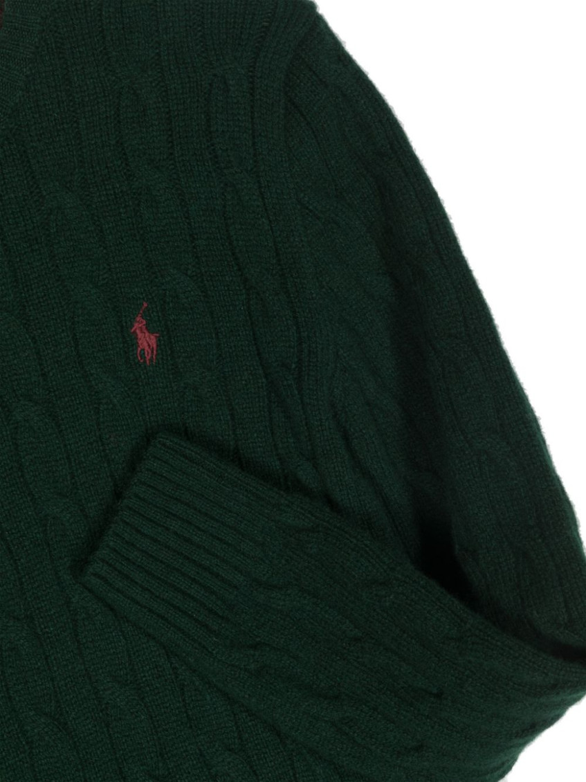 Boys Dark Green Polo Pony Knitted Sweaters