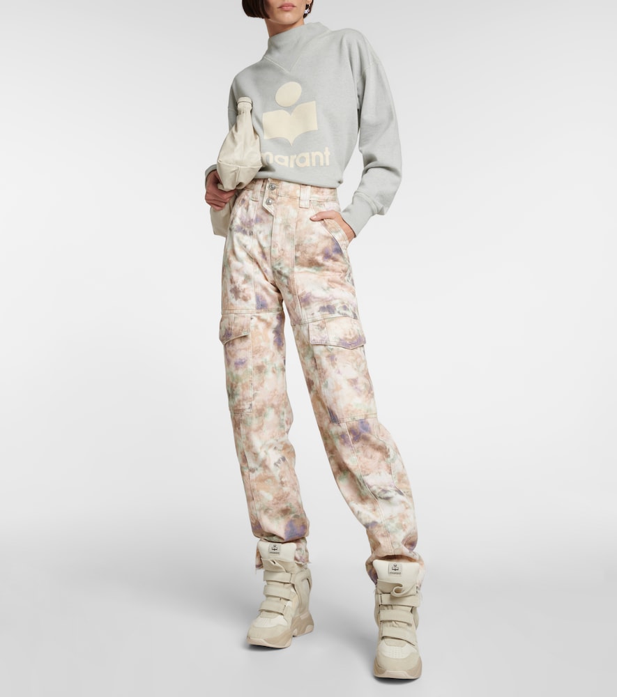 Vayoneo printed denim cargo pants