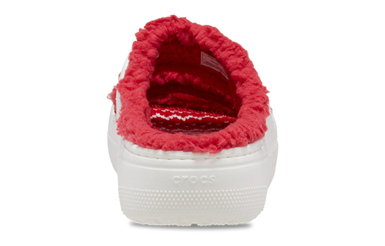 (WMNS) Classic Cozzzy Holiday Sweater Sandal 'White Red'