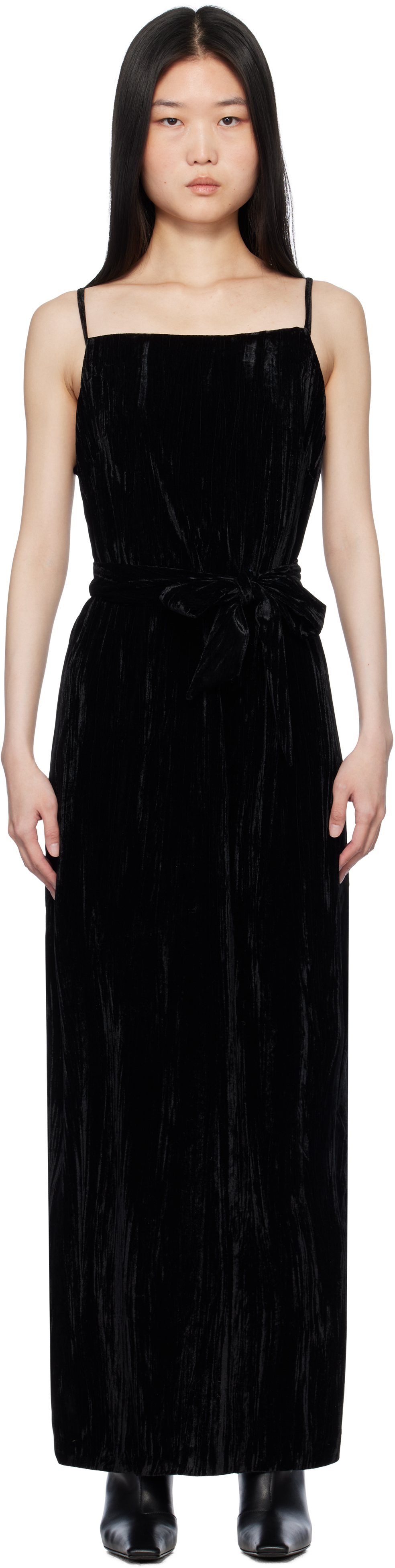Holzweiler Black Cygnet Velvet Maxi Dress