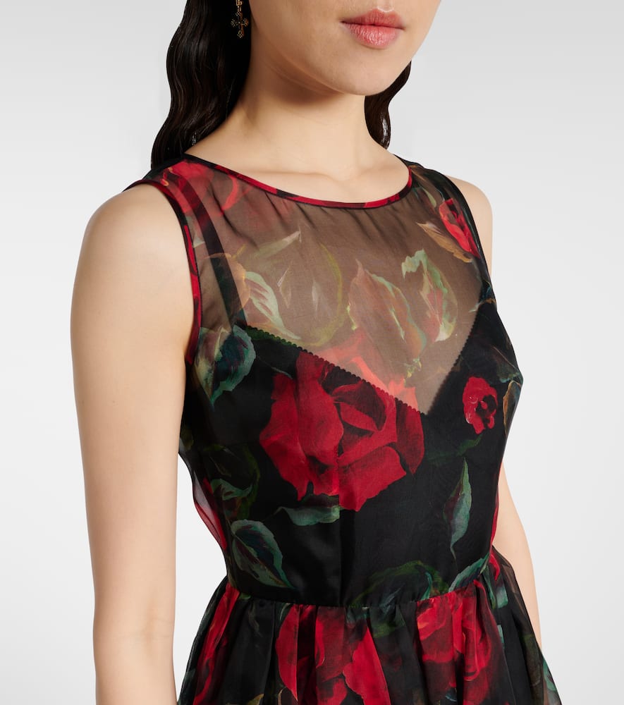 Floral silk cocktail dress