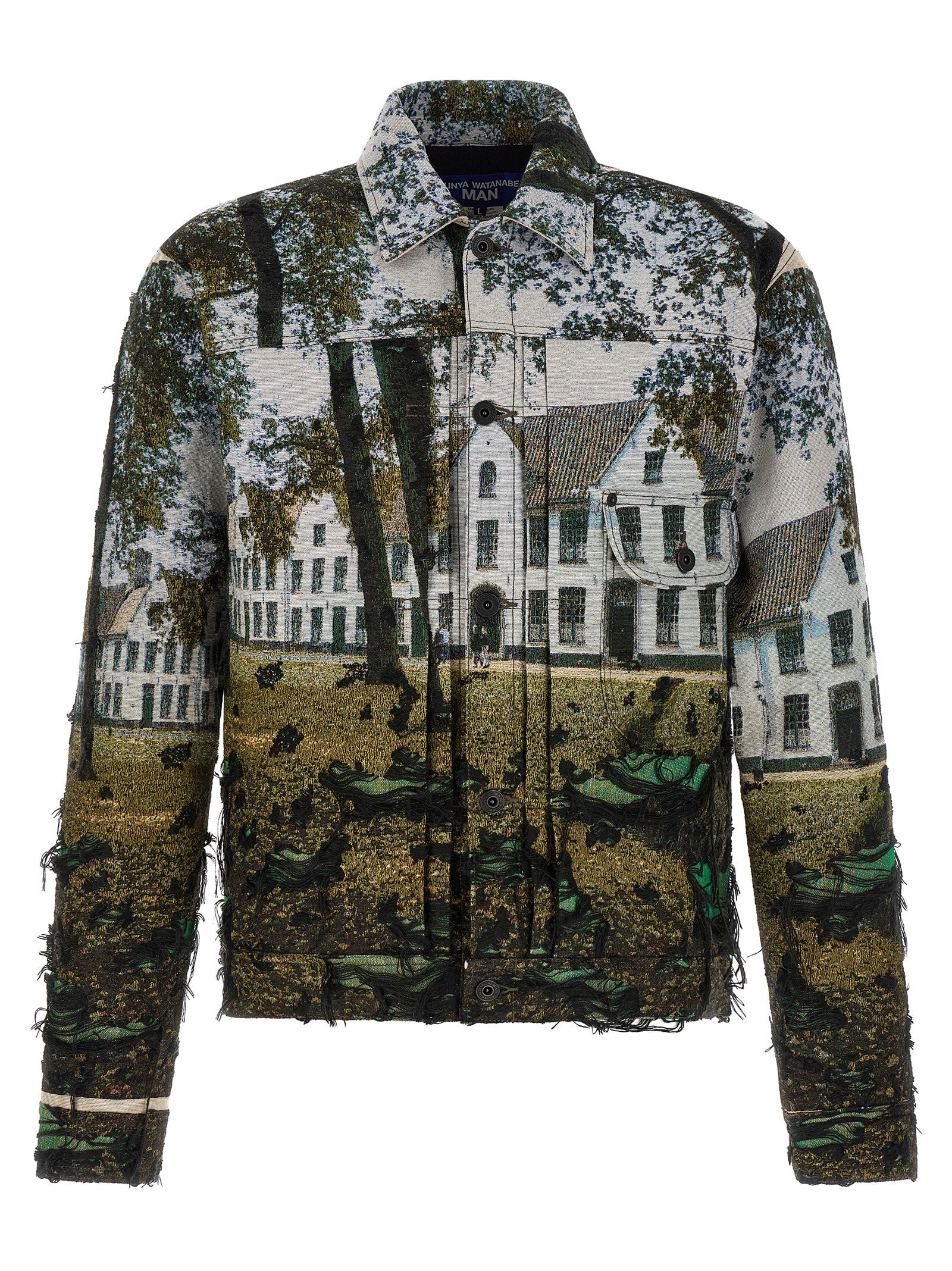 Architectural Jacquard Jacket — Multicolor