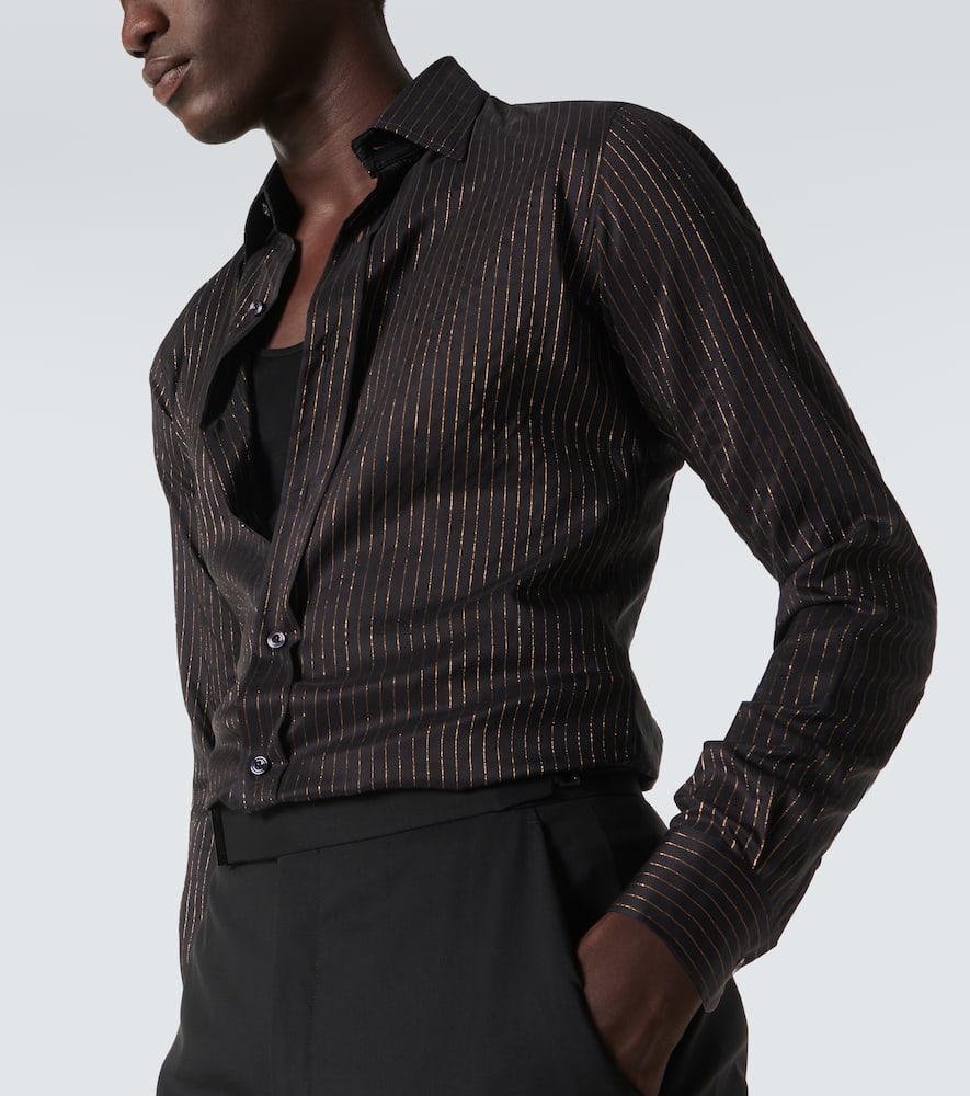 Pinstripe silk shirt