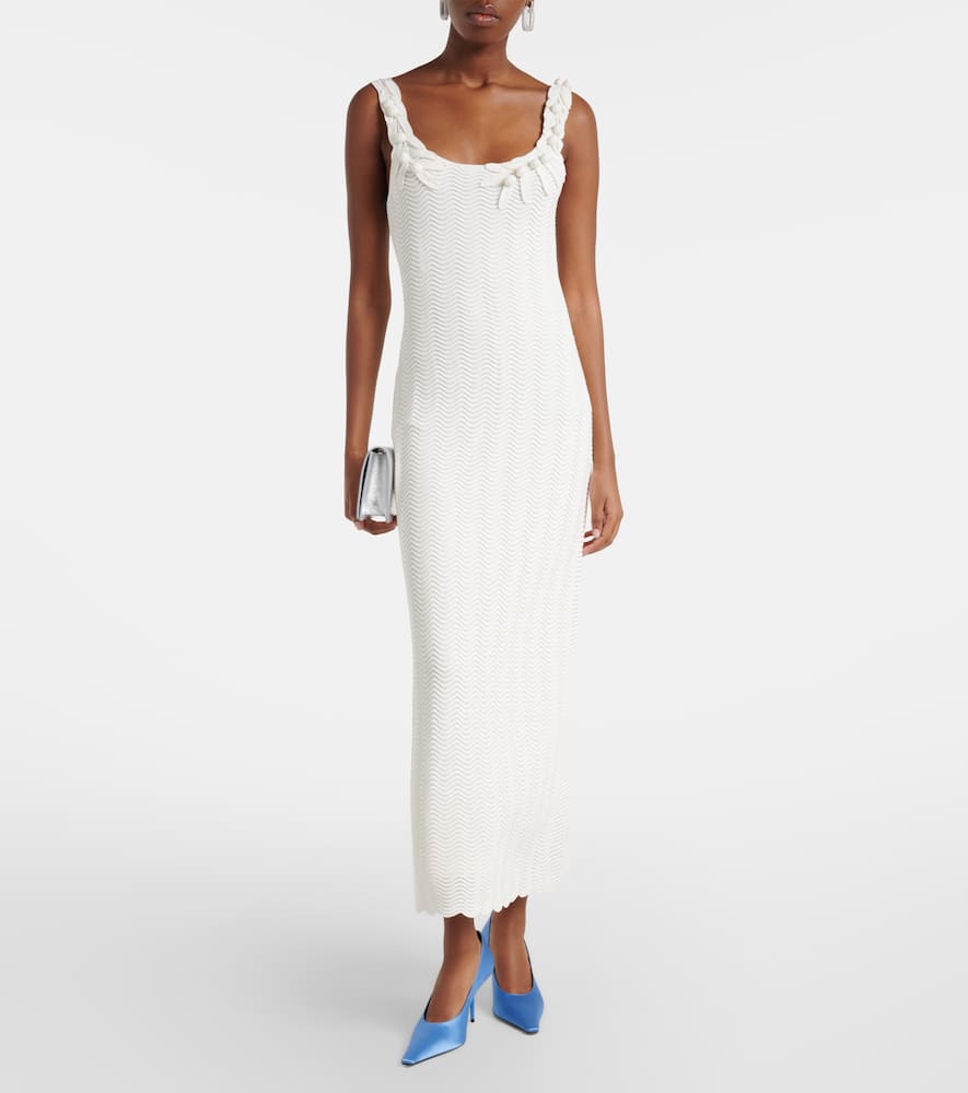 Knitted scalloped midi dress