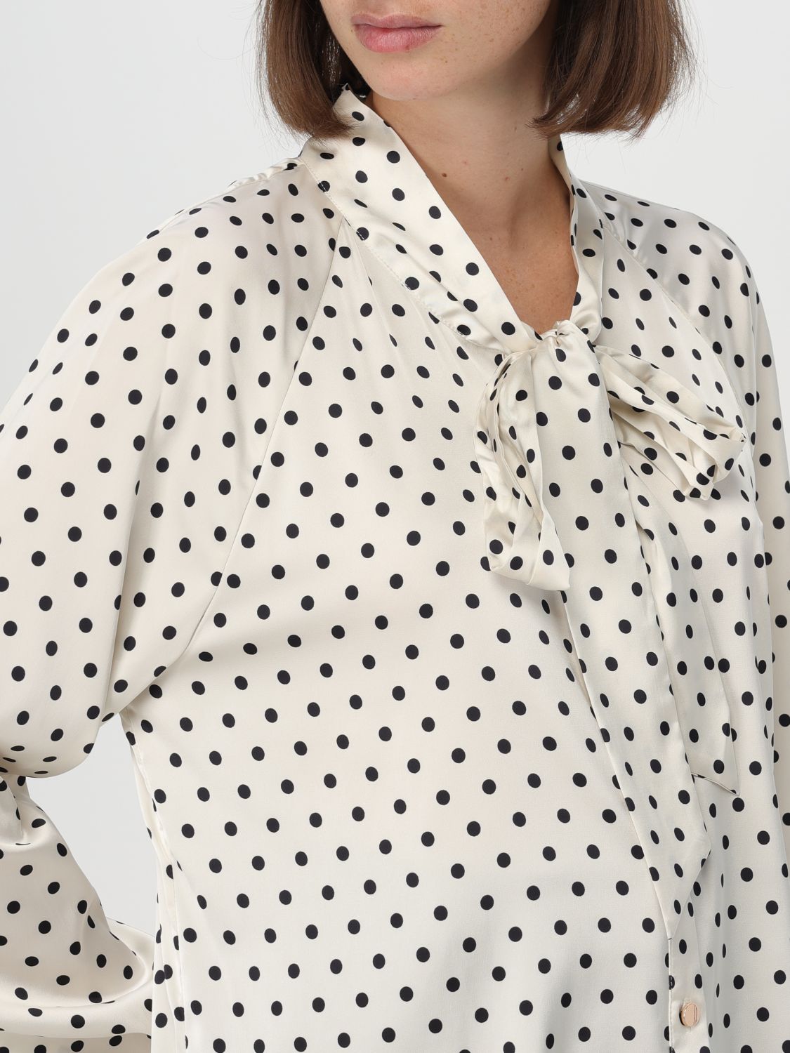 Polka-dot blouse - Neutrals