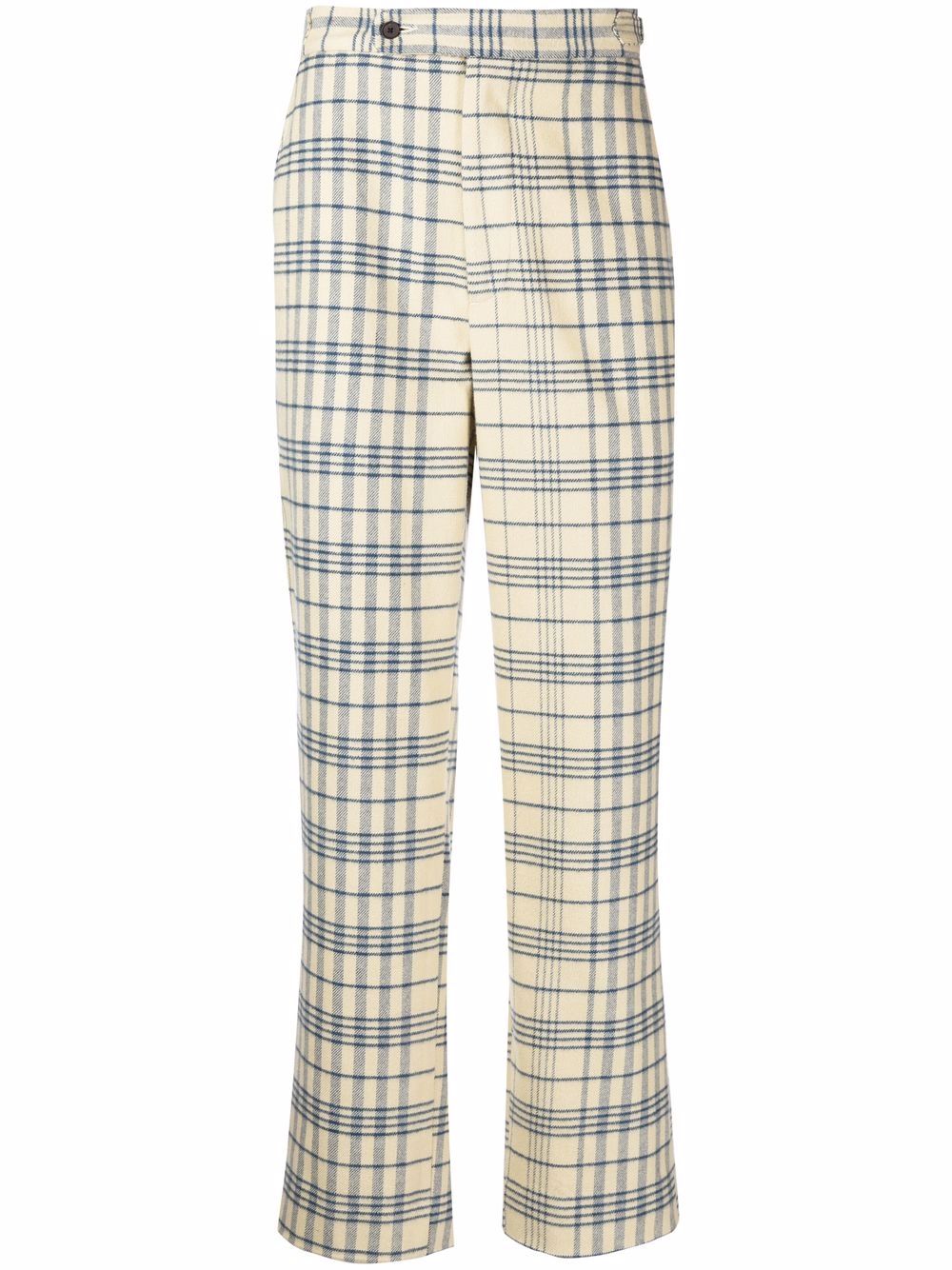 Checked straight-leg trousers - Yellow