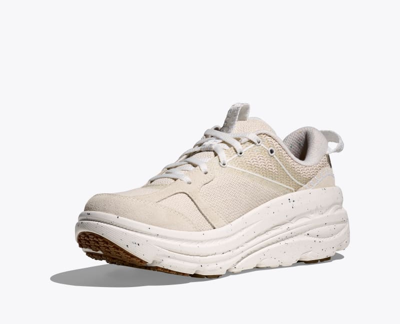 HOKA Vibrant Bloom Bondi B3LS Shoes in Frost/Pepper