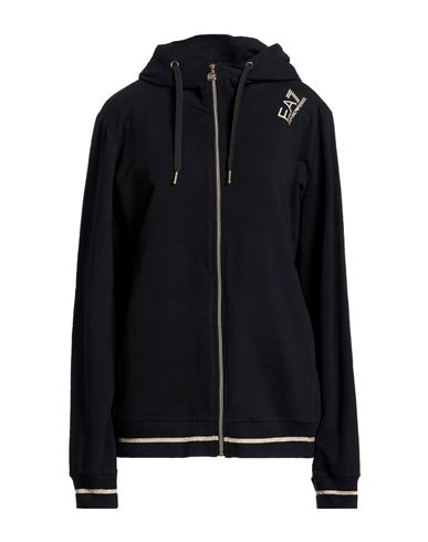 Woman Sweatshirt Black Size XS Cotton, Elastane