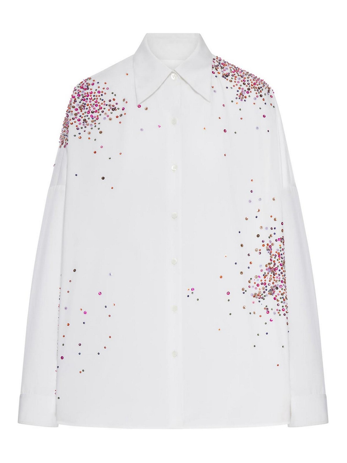 Oversized Cotton Shirt With Appliques