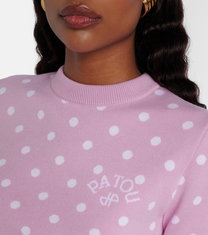 Polka-dot cotton-blend sweater