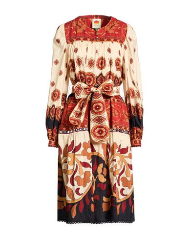 Woman Midi dress Cream Size L Cotton, Viscose