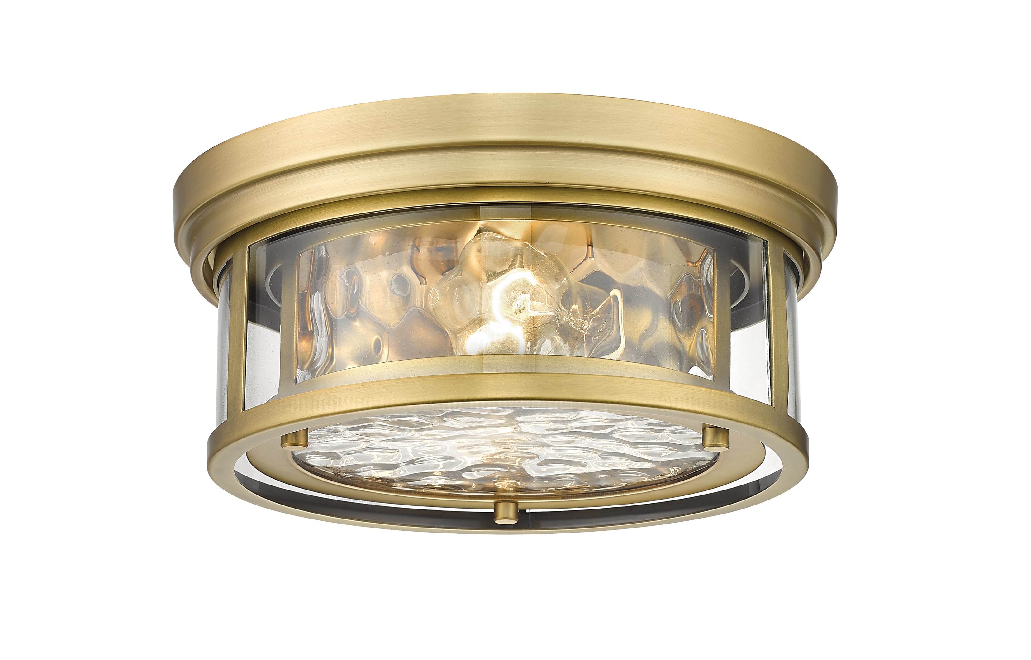Clarion 2-Light Flush Mount Ceiling Light In Rubbed Bra