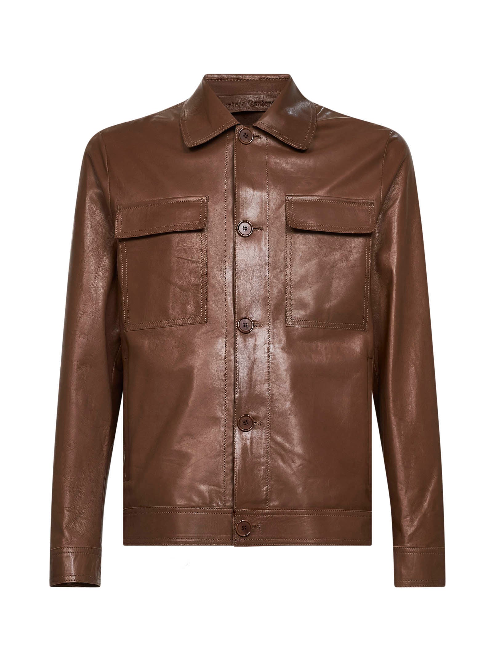Ovine Leather Jacket — Brown