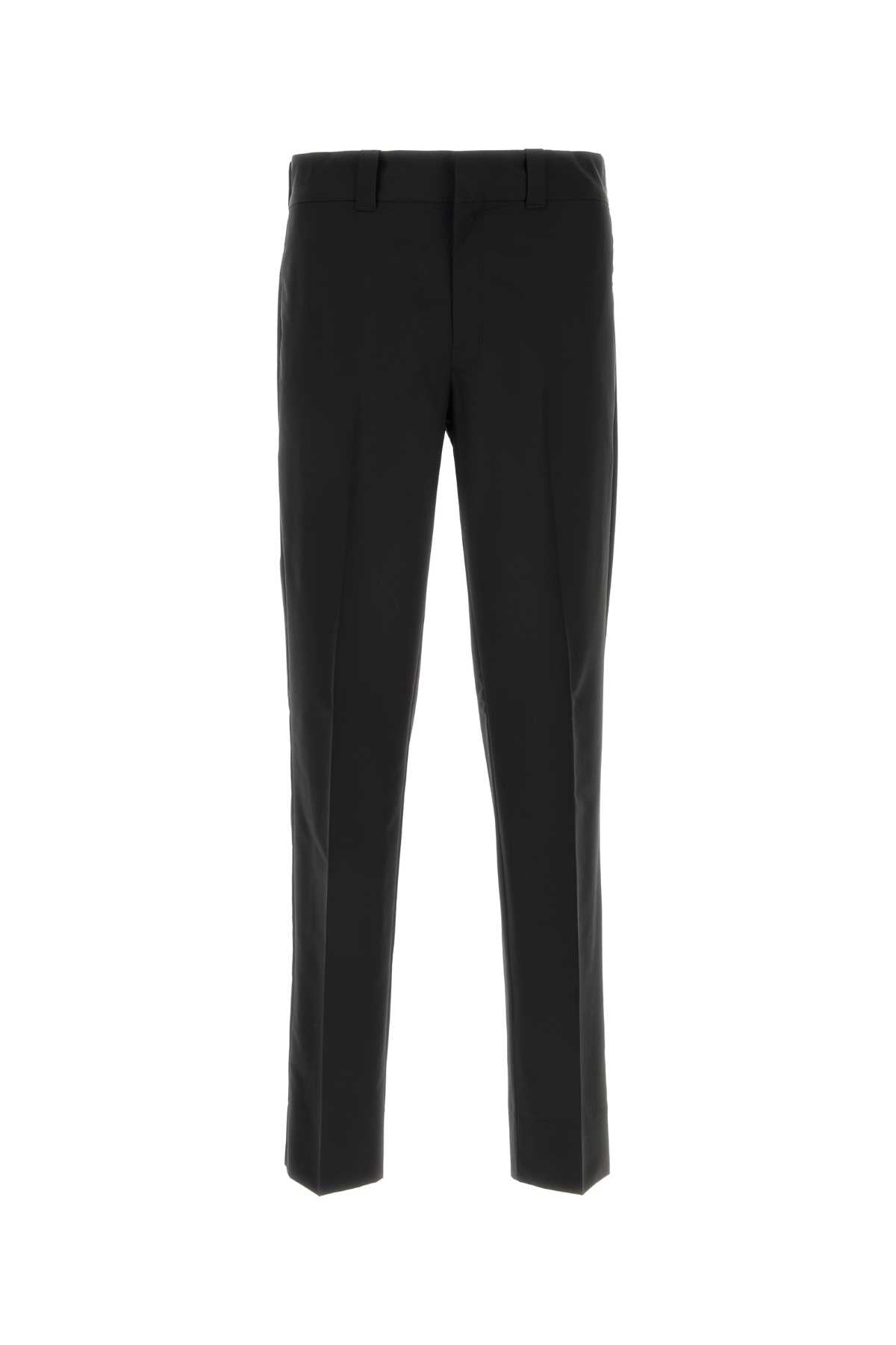 Virgin Wool Blend Trousers — Black