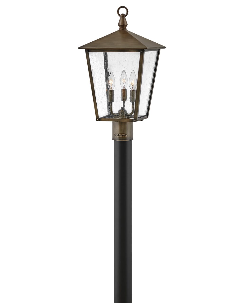 Burnished Bronze LED Post Top or Pier Mount Lantern from the Huntersfield Collection