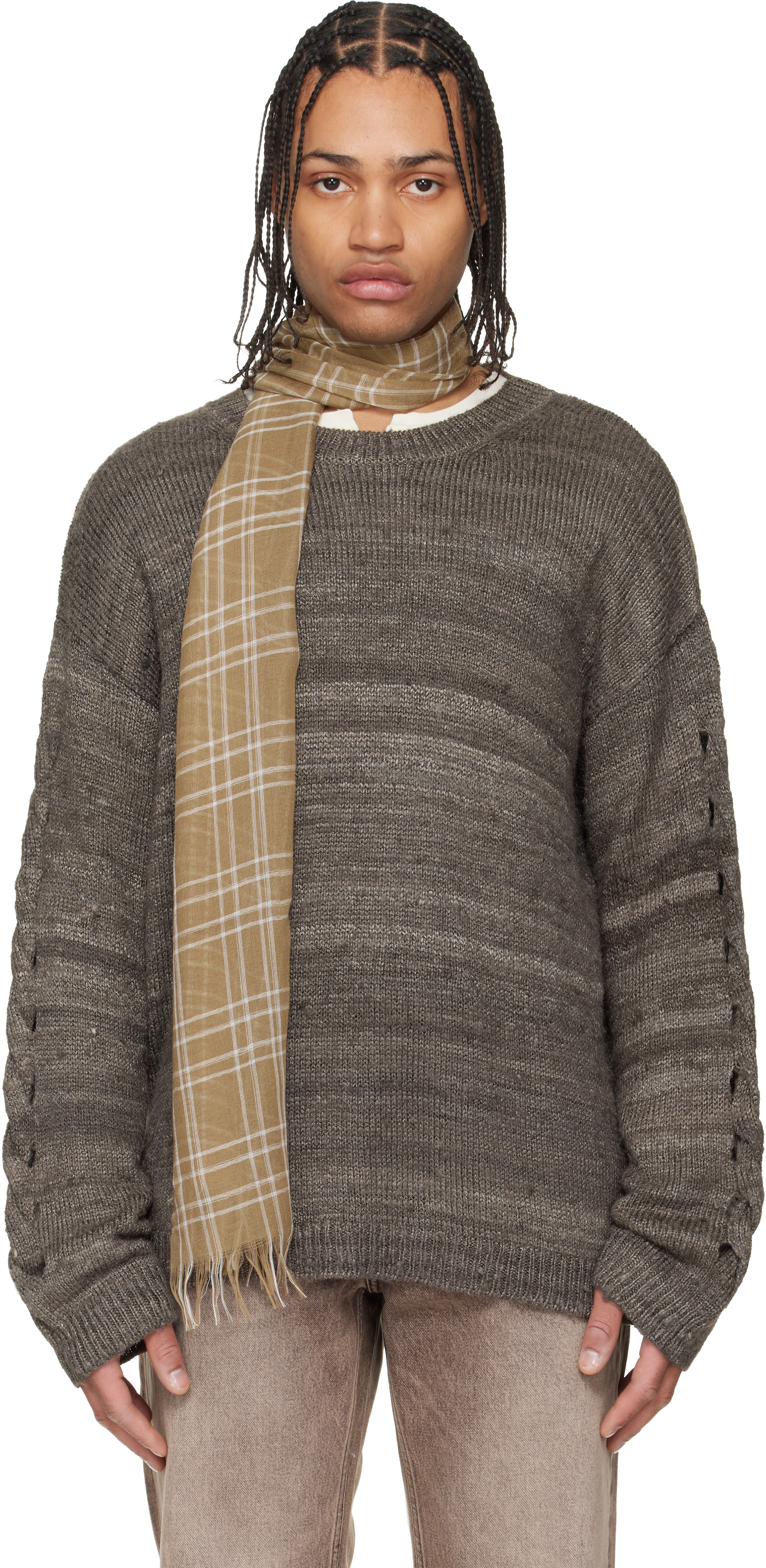Brown Popover Roundneck Sweater