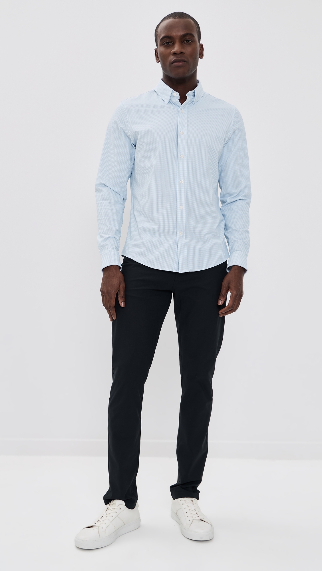 Commuter Shirt Slim Fit Light Blue Wave Geo