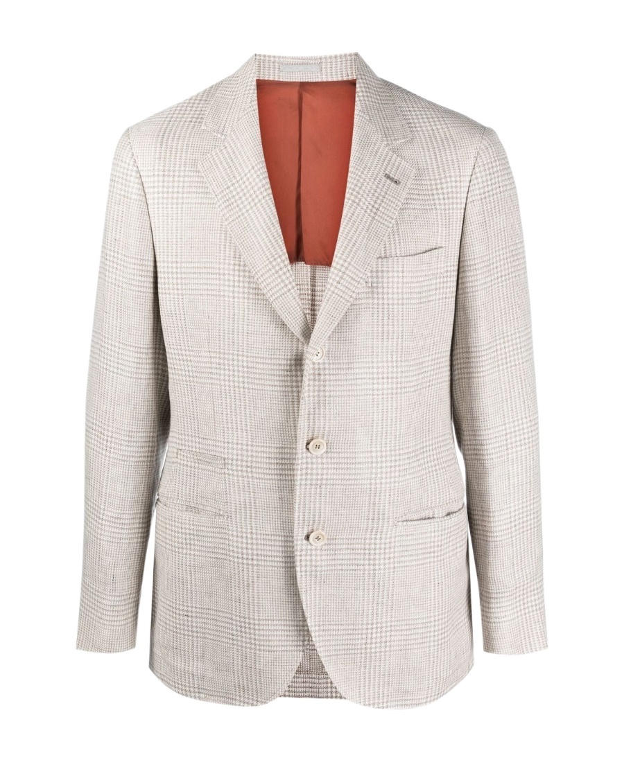Prince of Wales-check single-breasted blazer
