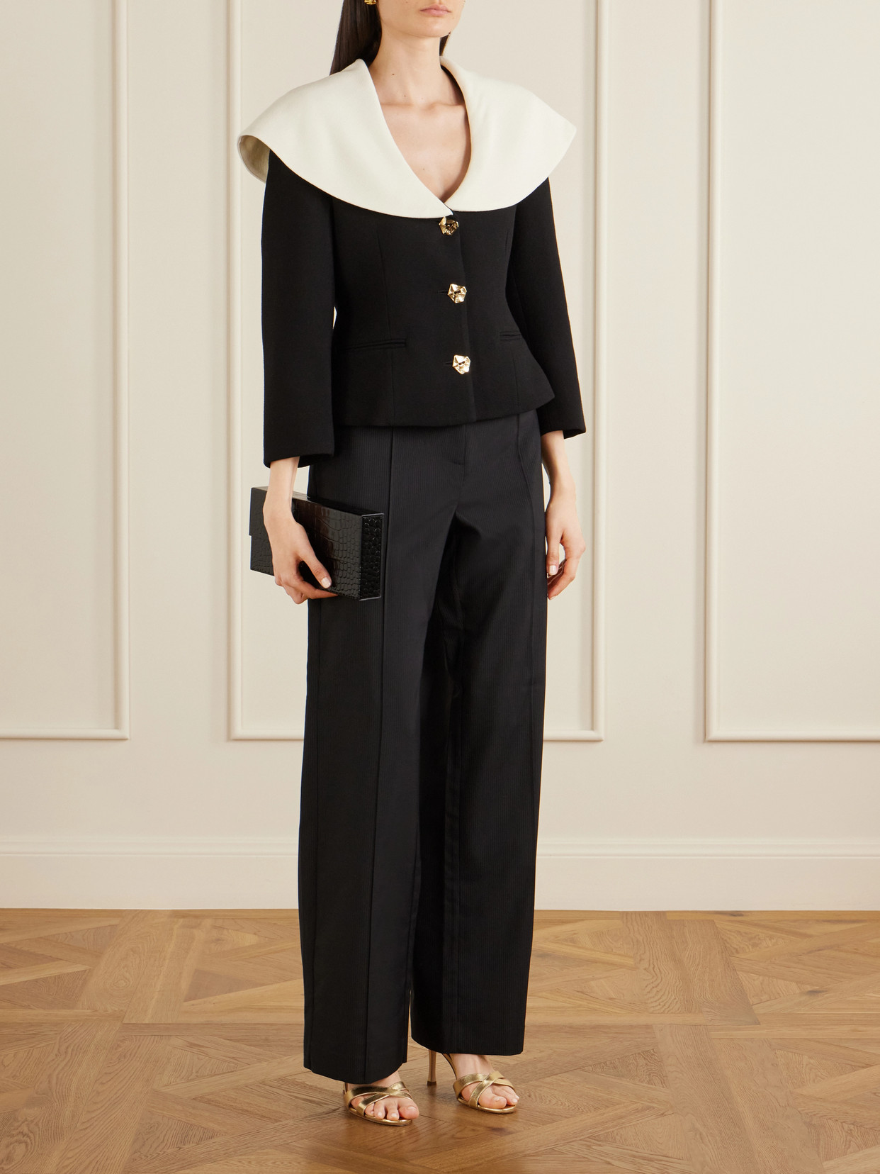 Manuela Embellished Wool Jacket - Black