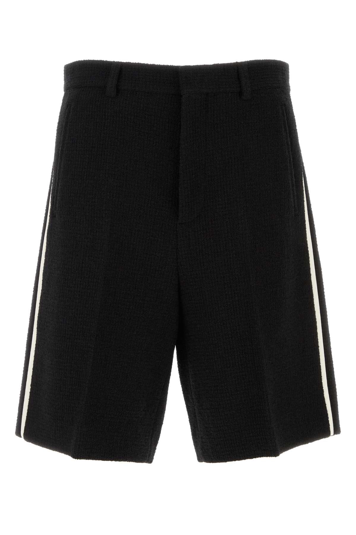 Boucle Bermuda Shorts — Black
